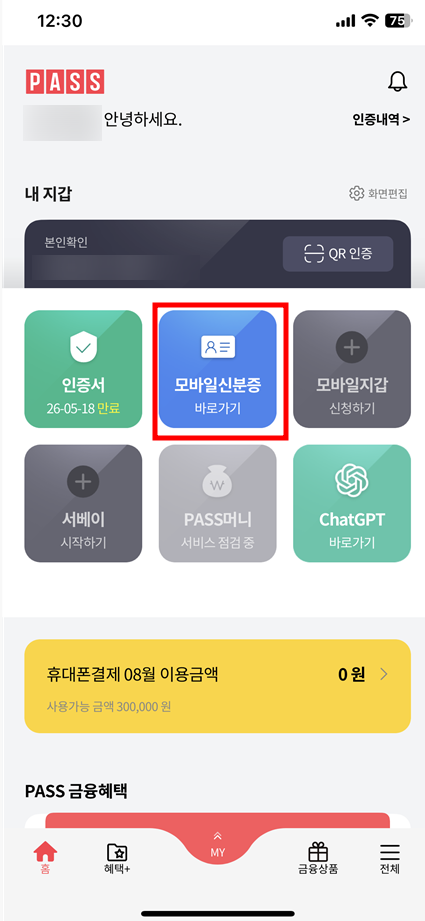 패스앱 모바일 신분증 / PASS앱 주민등록증 운전면허증 발급 방법