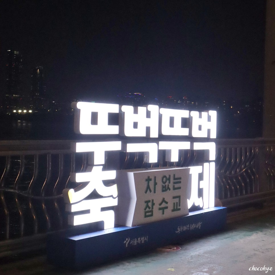 반포 한강공원 무지개분수 10월 축제 서울 뚜벅뚜벅축제 차없는잠수교 한강 밤 데이트 ❣