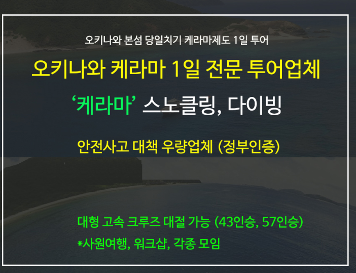 오키나와 여행 케라마제도 스노쿨링 체험다이빙 펀 다이빙