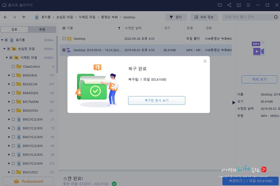 컴퓨터 휴지통 삭제 복구 믿을 수 있는 이지어스