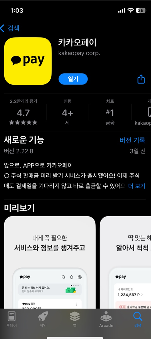 애플워치 네이버페이 카카오페이 앱 결제 기능 사용법