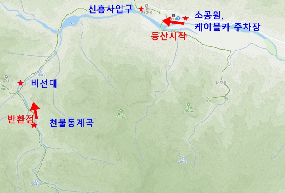 설악산 단풍 절정시기 등산코스 비선대 천불동계곡코스