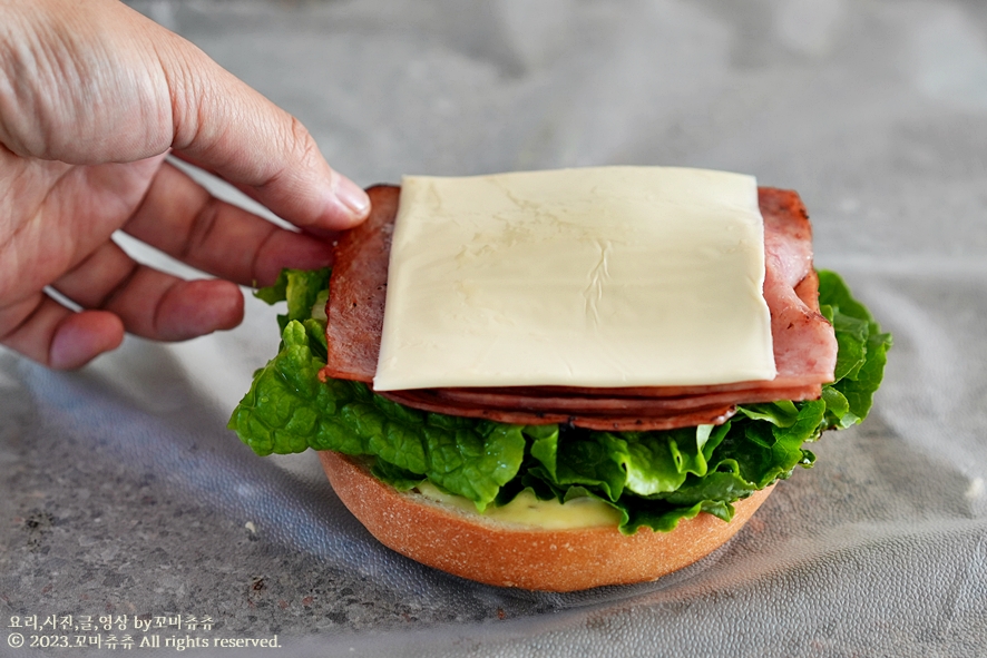 햄치즈 샌드위치 만들기 베이글 샌드위치 소스 레시피 베이글 맛있게 먹는법 데우기