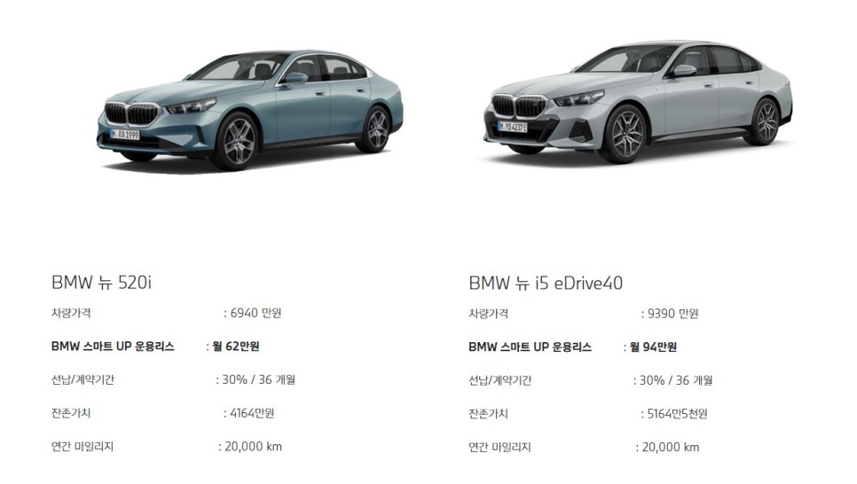 BMW 5시리즈 풀체인지 8세대 520i / 530i xDrive / 523d 프로모션과 M스포츠 플러스 언제 나오나?