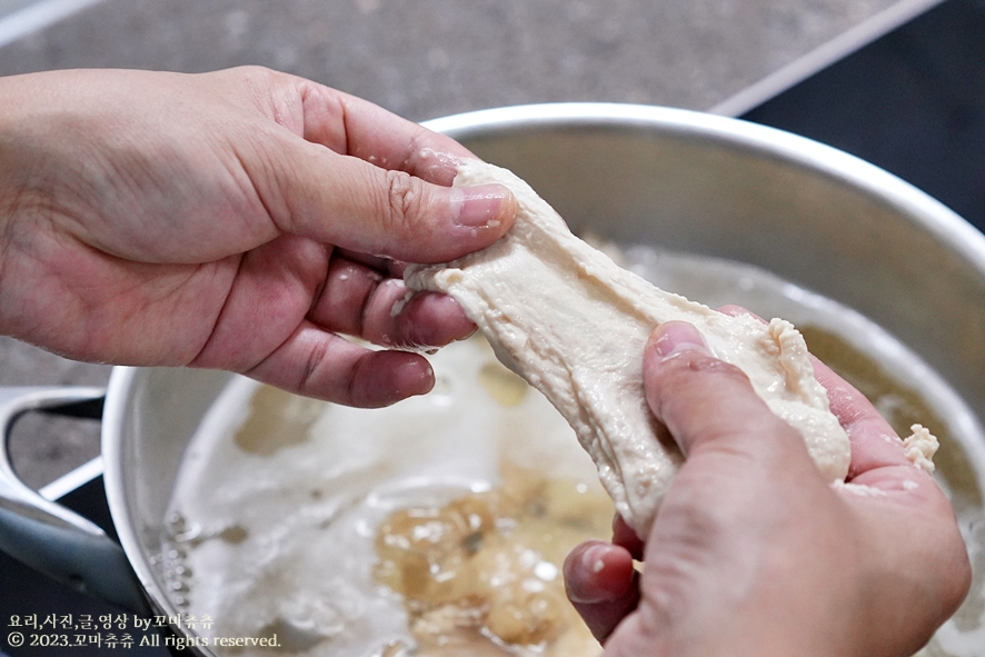 감자 수제비 만들기 수제비 반죽만들기 만드는법 비오는날 음식