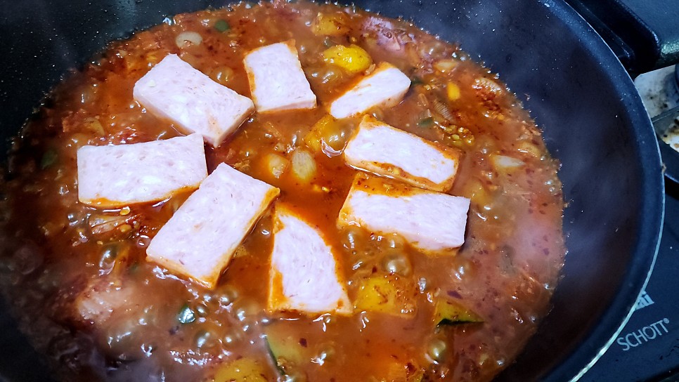 류수영 순두부찌개 편스토랑 레시피 초간단 스팸 순두부찌개 양념 순두부요리