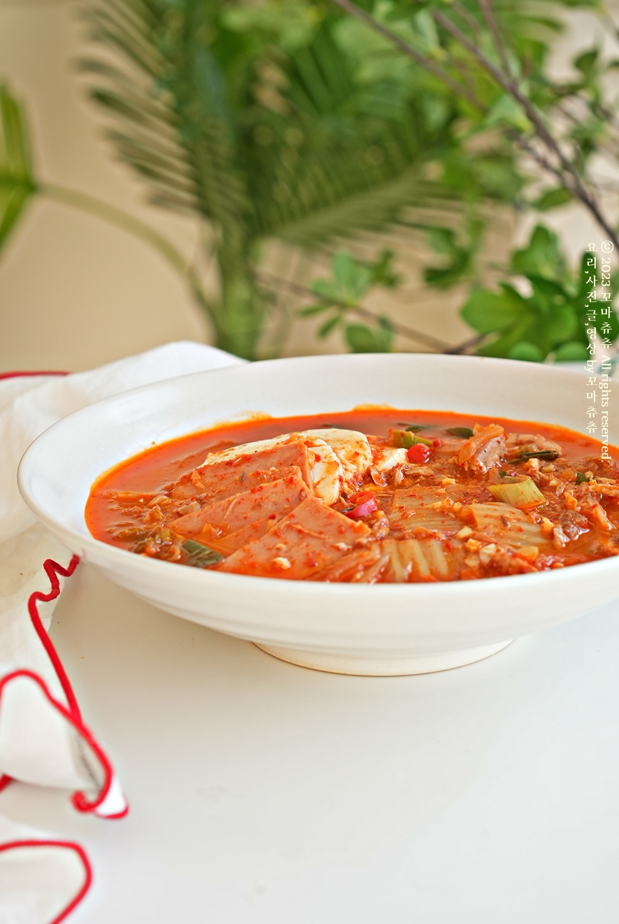 스팸 참치 김치찌개 맛있게 끓이는법 순두부 참치 스팸 김치찌개 레시피 재료 참치캔 요리