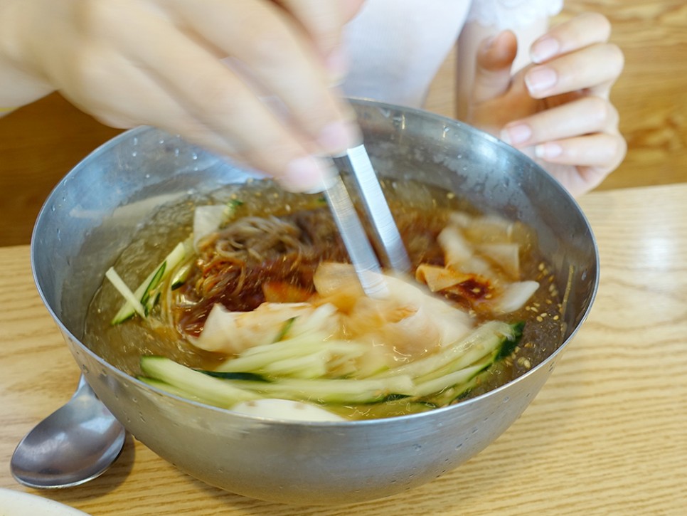 제주김밥천국 매운냉면 매운물냉면 맛집 제주 시청본점