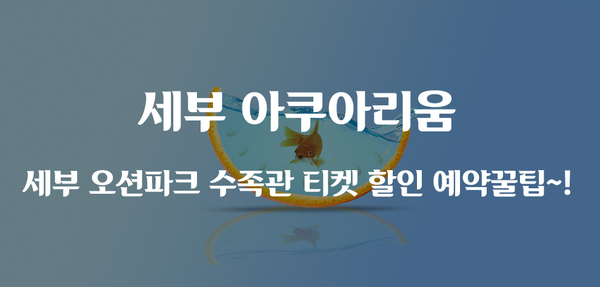 세부 아쿠아리움 :: 세부 오션파크 수족관 티켓 할인 예약꿀팁~!