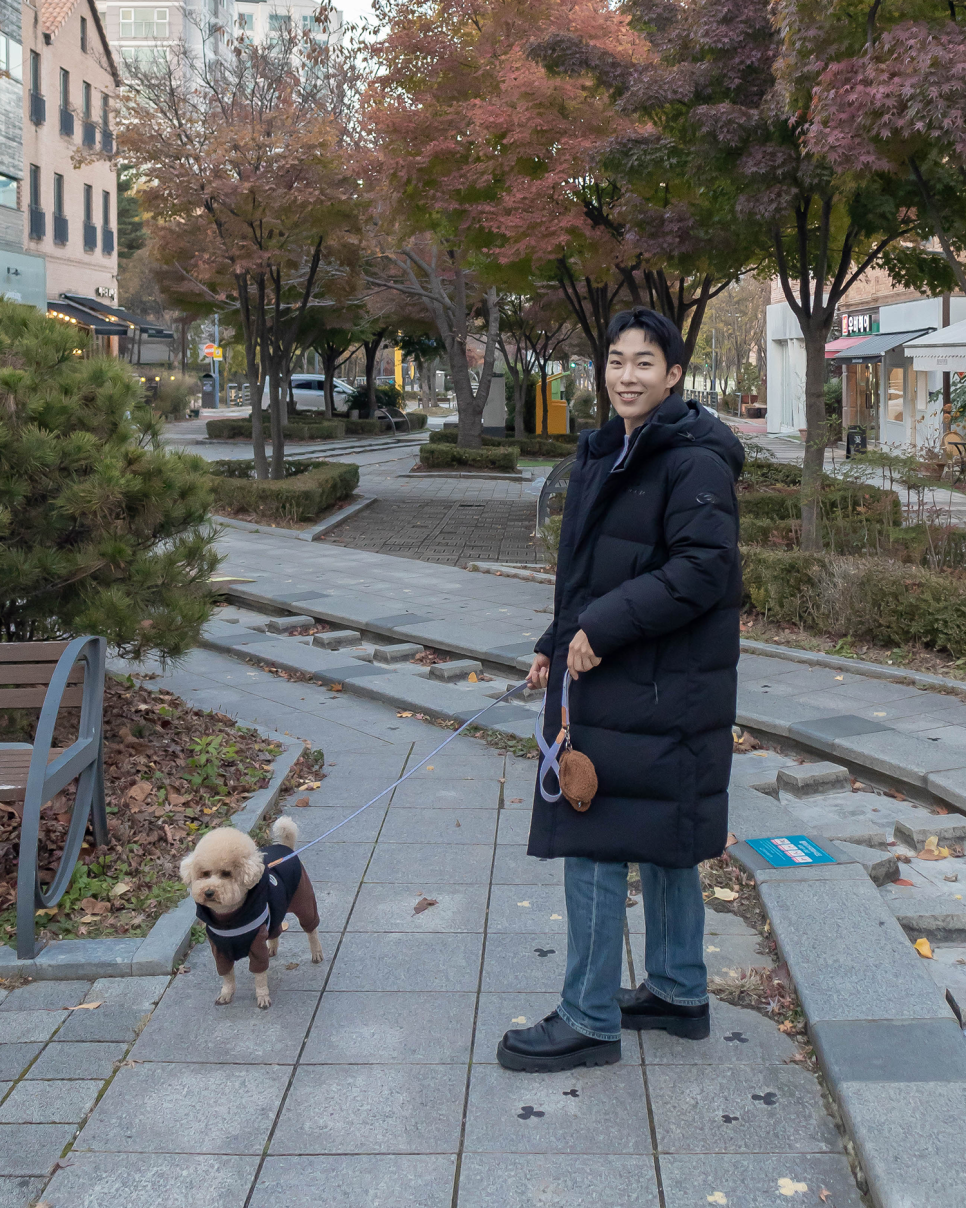 강아지커플룩  아이더 롱패딩&강아지패딩 애견옷 따뜻하게 산책해요!