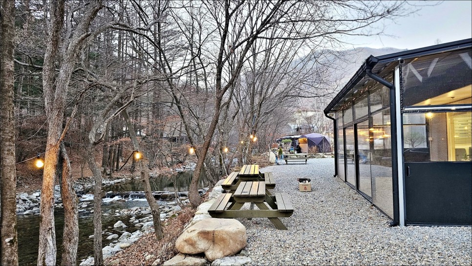 강원도 겨울여행 계곡 캠핑장 추천 힐링하기 좋은 흥정계곡 평창 캠핑장!