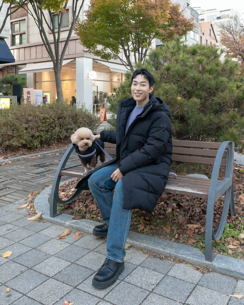 강아지커플룩  아이더 롱패딩&강아지패딩 애견옷 따뜻하게 산책해요!