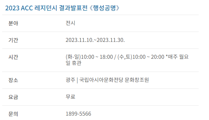 과천애문화, 공연전시, 2023 ACC 레지던시 결과발표전 《행성공명》