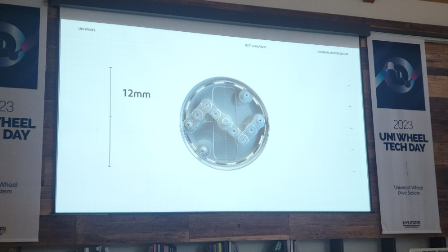 현대자동차의 새로운 기능 통합형 휠 구동 시스템 유니휠 테크데이 행사~