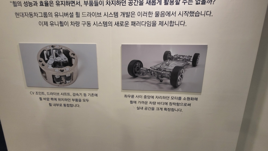 현대자동차의 새로운 기능 통합형 휠 구동 시스템 유니휠 테크데이 행사~