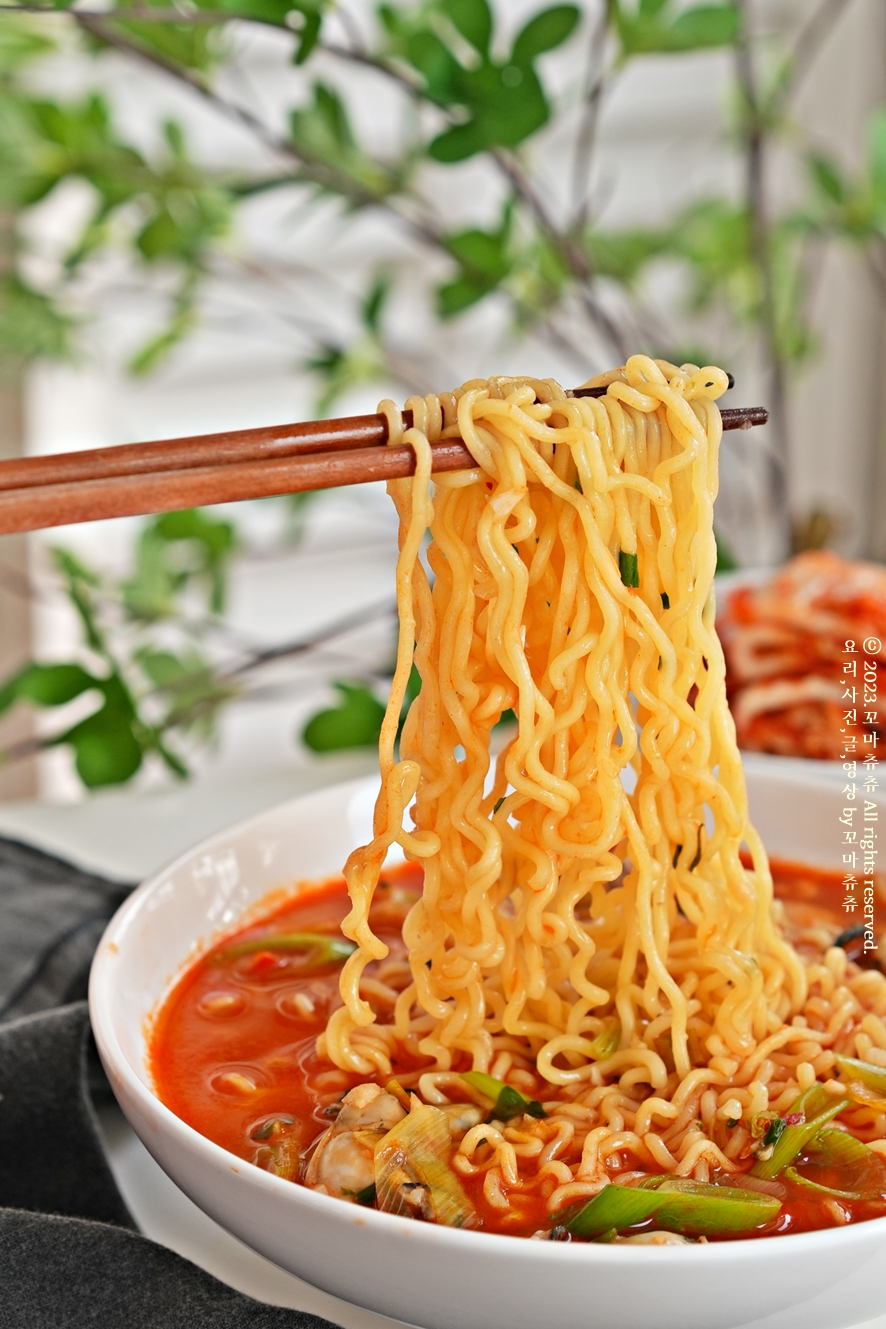 맵탱 매운 라면 맛있게 끓이는법 마늘조개라면 꿀조합