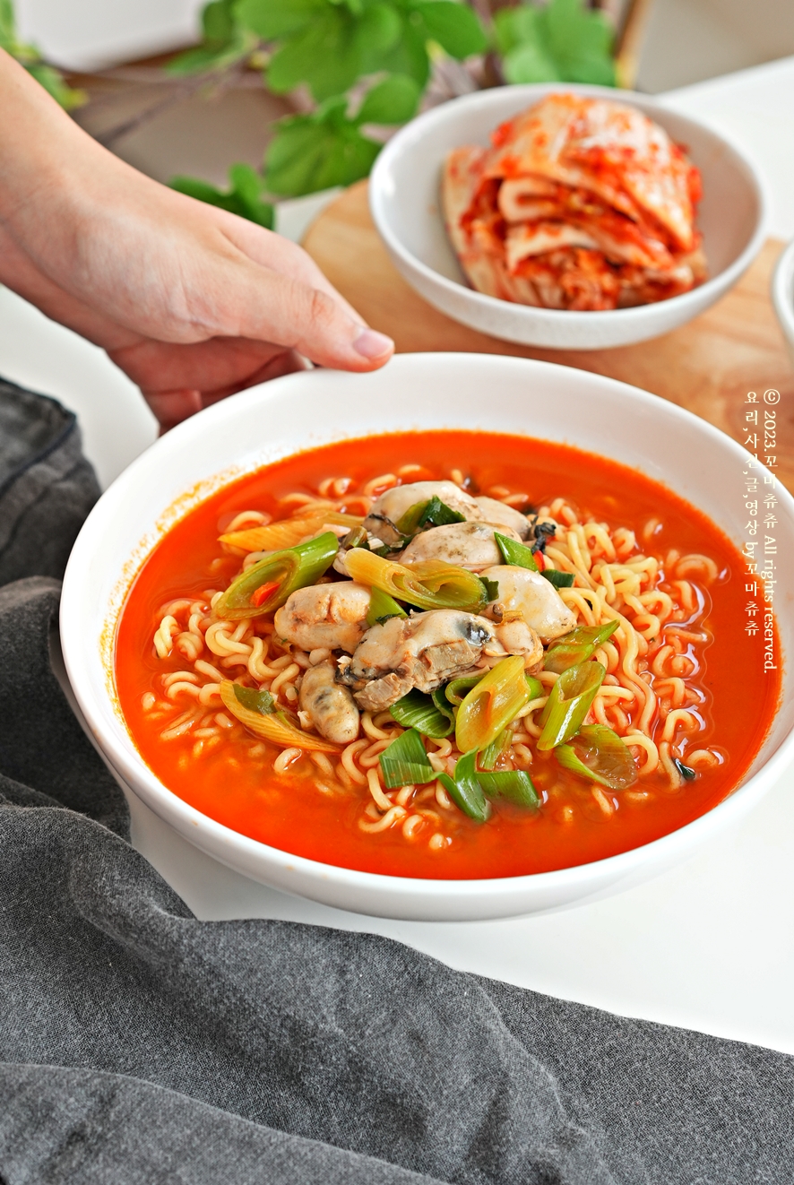 맵탱 매운 라면 맛있게 끓이는법 마늘조개라면 꿀조합