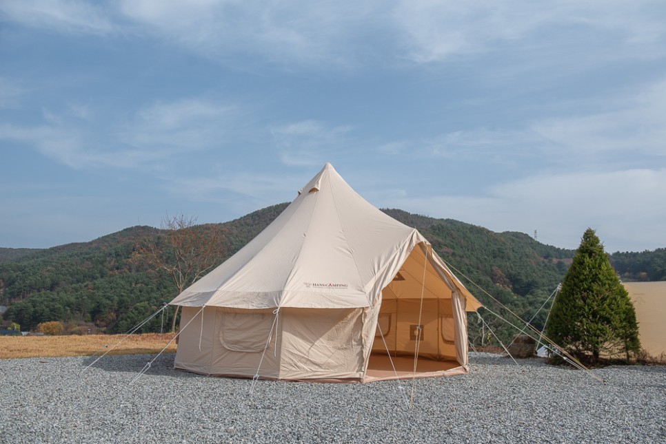 겨울 캠핑 장박 텐트 한스캠핑 벨텐트 에스파스 + 유니돔 면텐트 선택