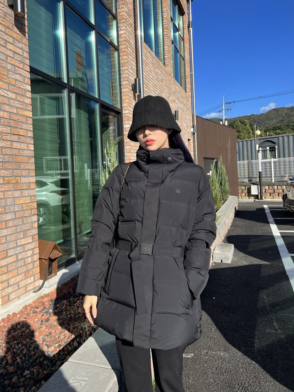 겨울 패딩 추천 코오롱스포츠 쿠치다운 친환경 제품 여자 아우터 코디 !