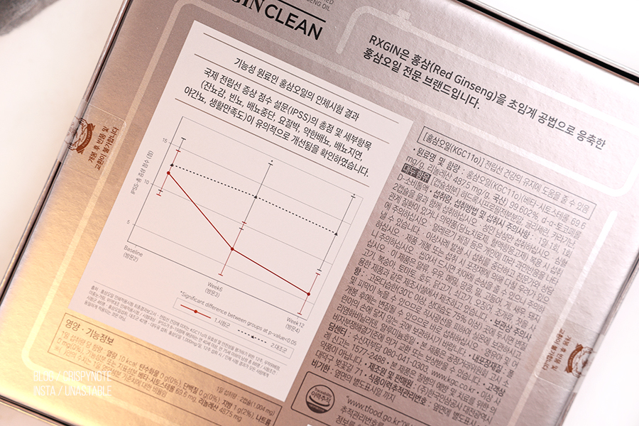 센스있는 남편선물, 전립선 건강 관리할 수 있는 50대남자선물로 홍삼오일 RXGIN CLEAN