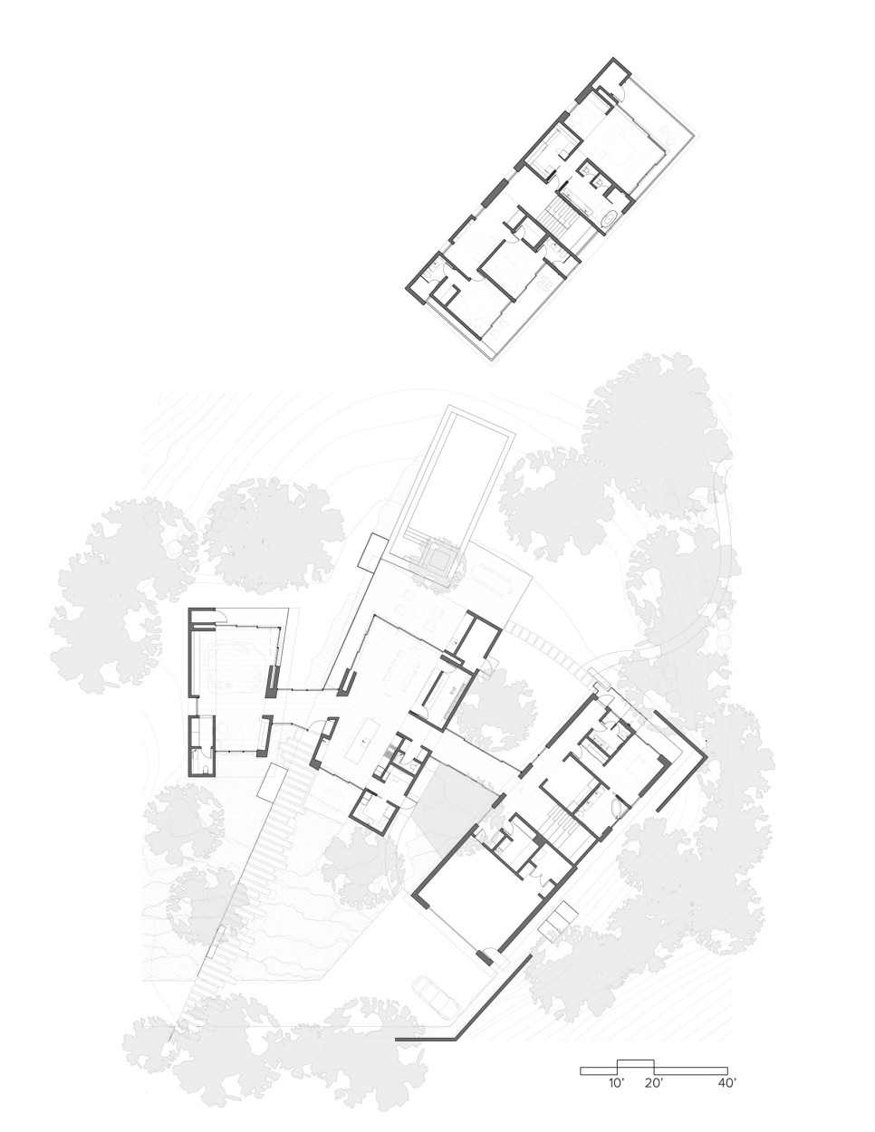 거실동-주방동-침실동을 복도로 이은 동판 마감 주택, Madrone Ridge by Field Architecture