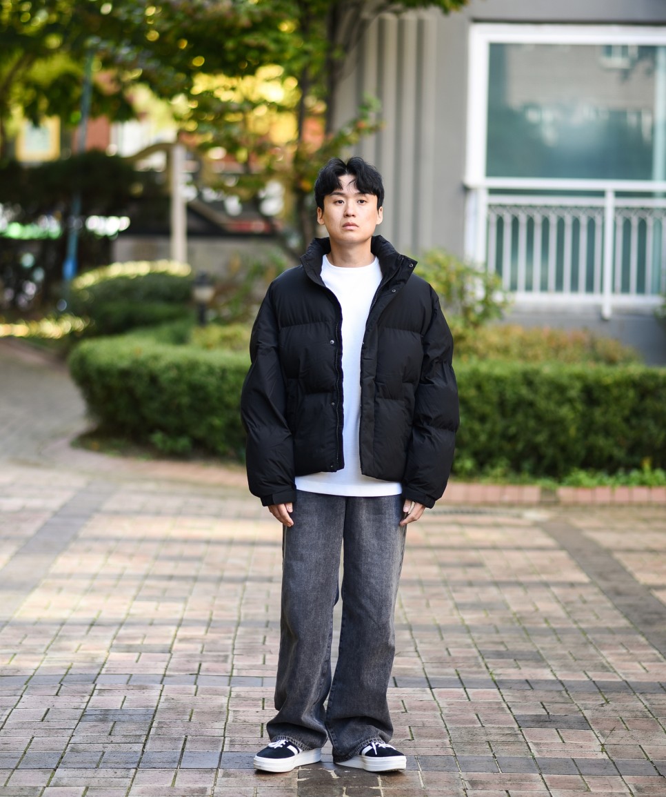 무신사 스탠다드 남자 데일리 푸퍼 숏패딩 자켓 겨울 코디 OOTD