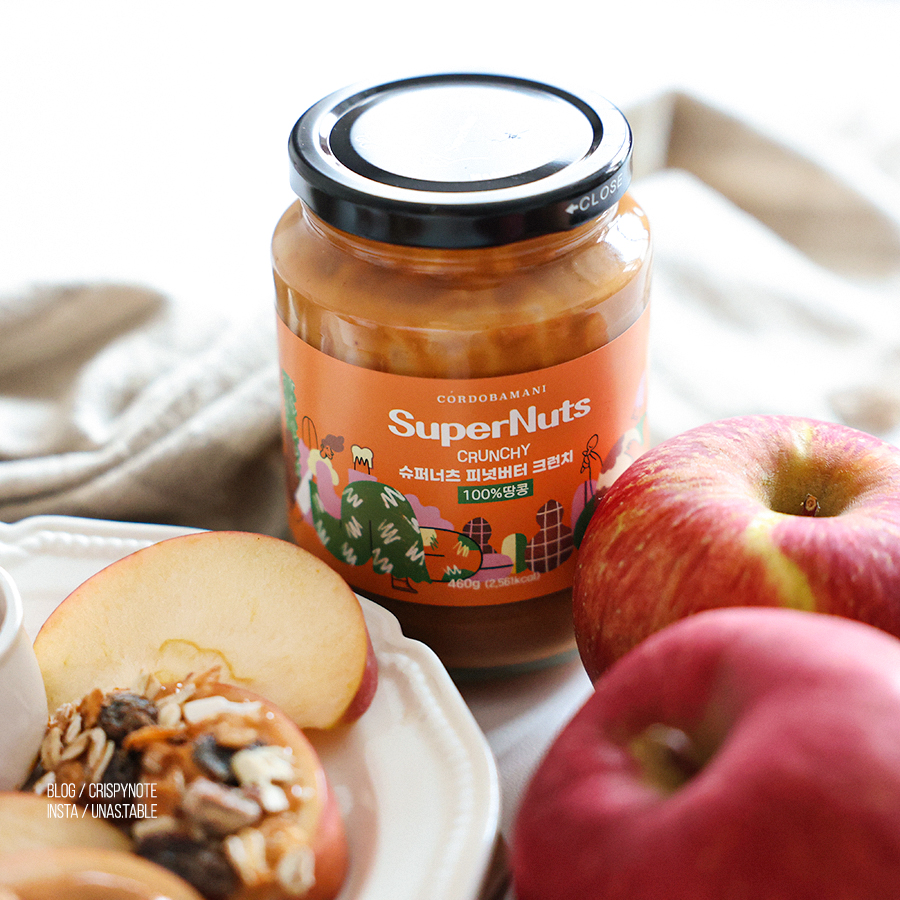 슈퍼너츠 100% 땅콩버터 사과와 꿀조합