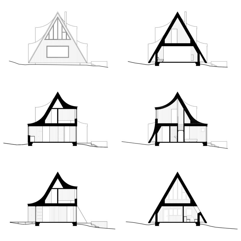 돌출 눈이 여섯 개? 스키어들을 위한 A-프레임 숙소, A Frame Ski Lodge by Måns Tham Arkitektkontor