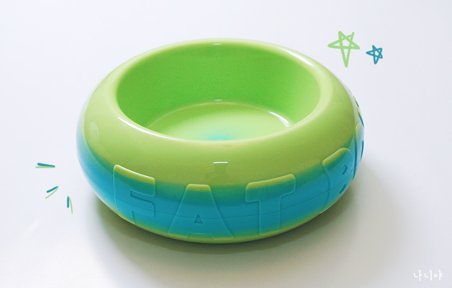강아지 사료그릇 플라스틱아크 : 컬러풀한 빅사이즈 친환경 식기