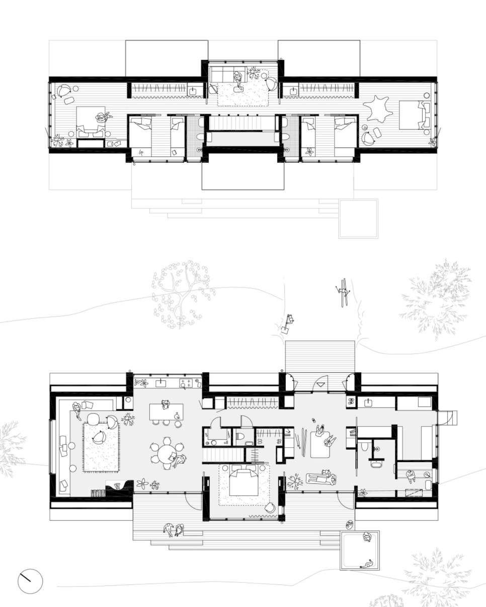 돌출 눈이 여섯 개? 스키어들을 위한 A-프레임 숙소, A Frame Ski Lodge by Måns Tham Arkitektkontor