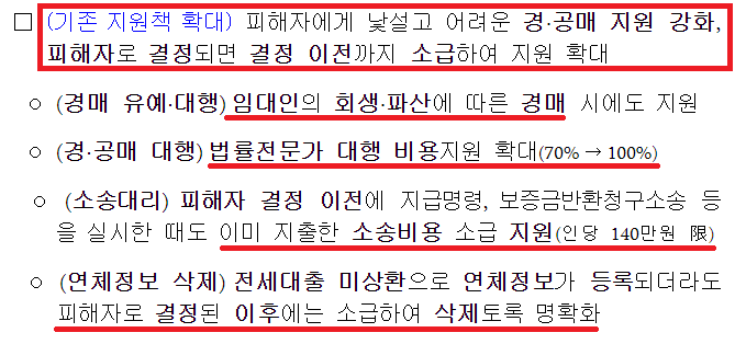 전세사기 특별법 개정 보완 피해자 정부지원 대책 정보(경기도 대전 등 전세사기피해지원센터)