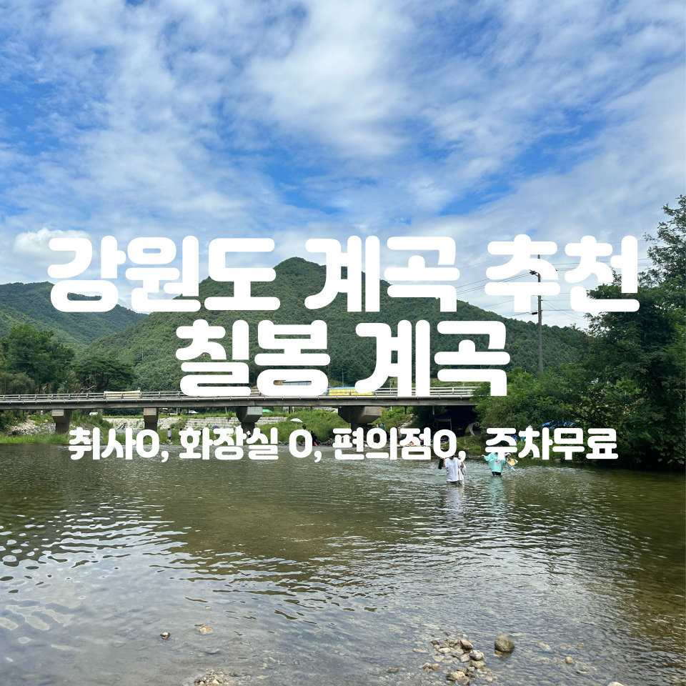 강원도 여행 - 취사 가능한 무료 원주 칠봉 유원지 계곡 / 개운동 수가성 순두부찌개 진짜 맛집