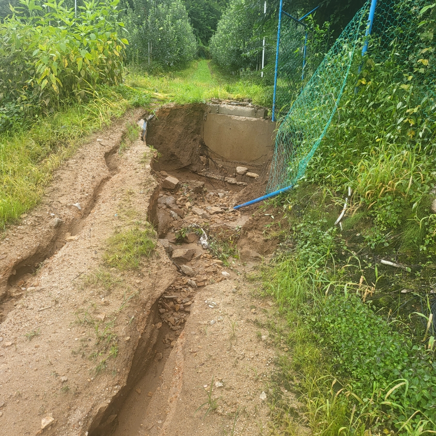 태풍 힌남노, 폭우 인한 농장 피해 상황