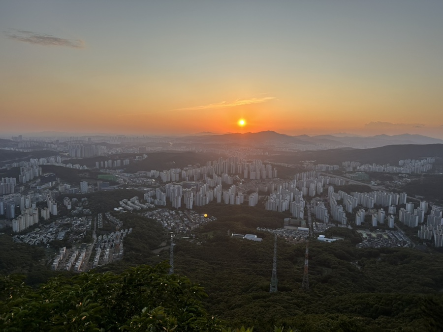 용인 석성산 등산코스 백현고등학교 동백순환산책로 갈림길 정상