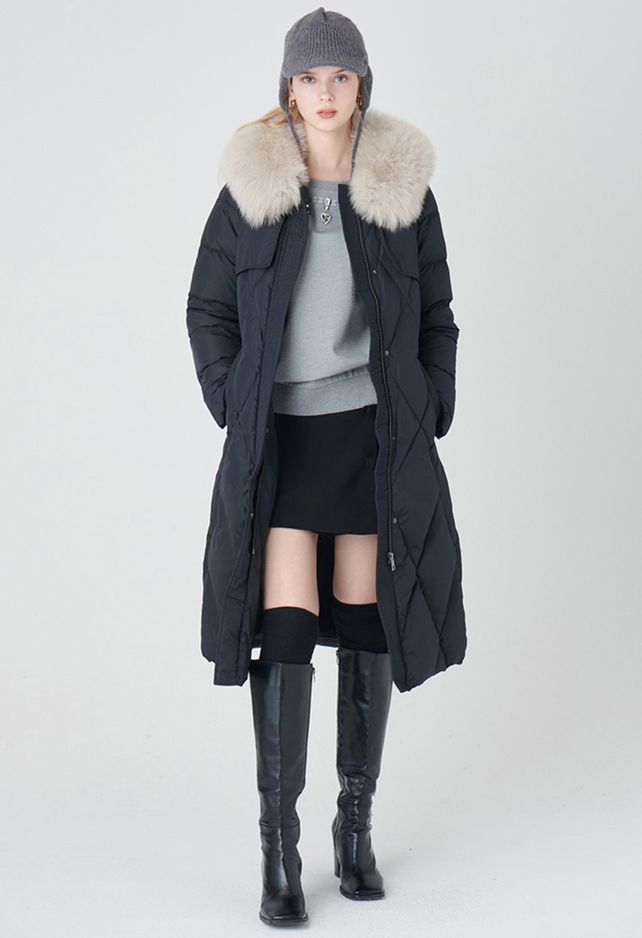 기은세 패션 기온별 겨울 옷차림 샤틴 SATIN 여자 구스다운 롱패딩