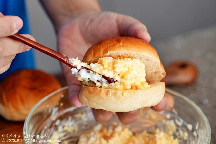 에그샌드위치만들기 계란 에그마요 모닝빵 샌드위치 만들기 계란샐러드