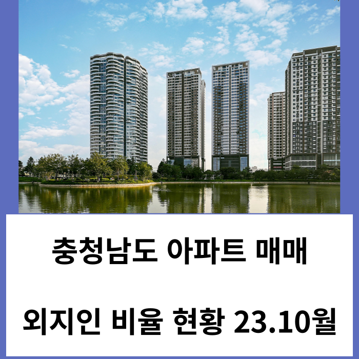 충청남도 아파트 매매 외지인 거래 비율 현황입니다 - 23. 10월 기준