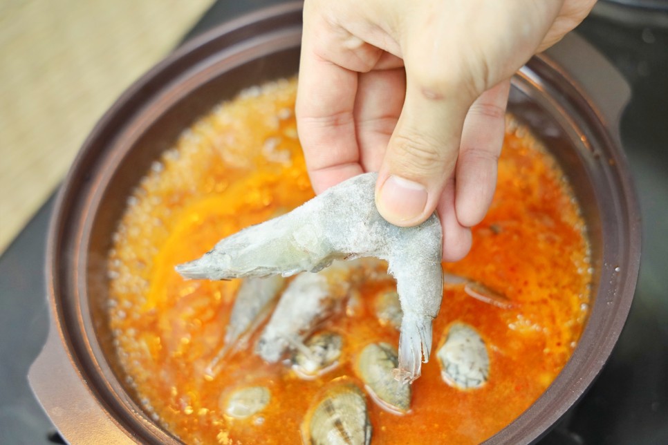 순두부찌개 끓이는법 양념 바지락 해물순두부 레시피