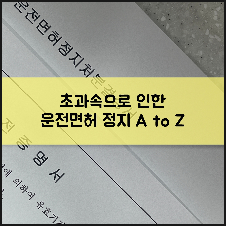 초과속운전으로 운전면허 정지 처분 받은 후기 벌점 벌금 교육 착한운전마일리지 형사처벌 자세히 알려드려요