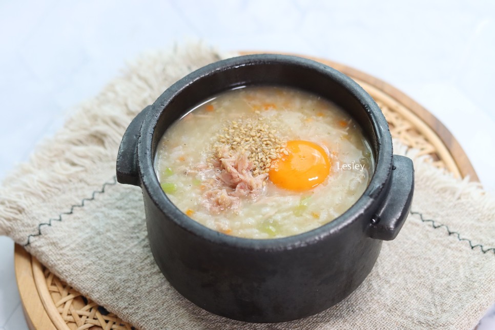 참치 야채죽 끓이는법 밥으로 야채 참치죽 만들기 밥요리