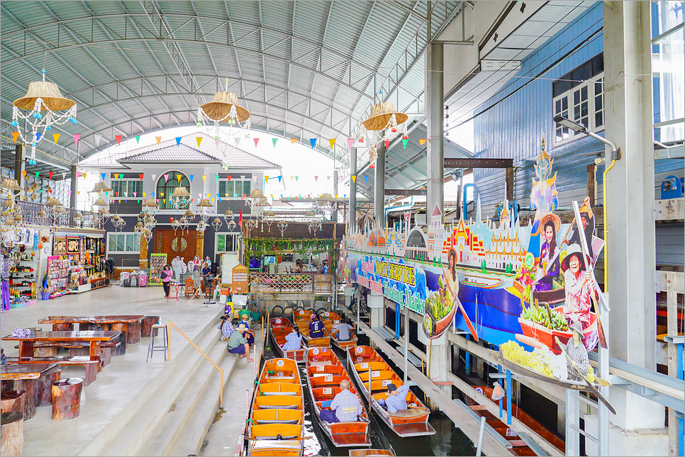 태국 방콕 담넌사두억 수상시장 매끌렁 시장 위험한 기찻길 투어 방콕여행