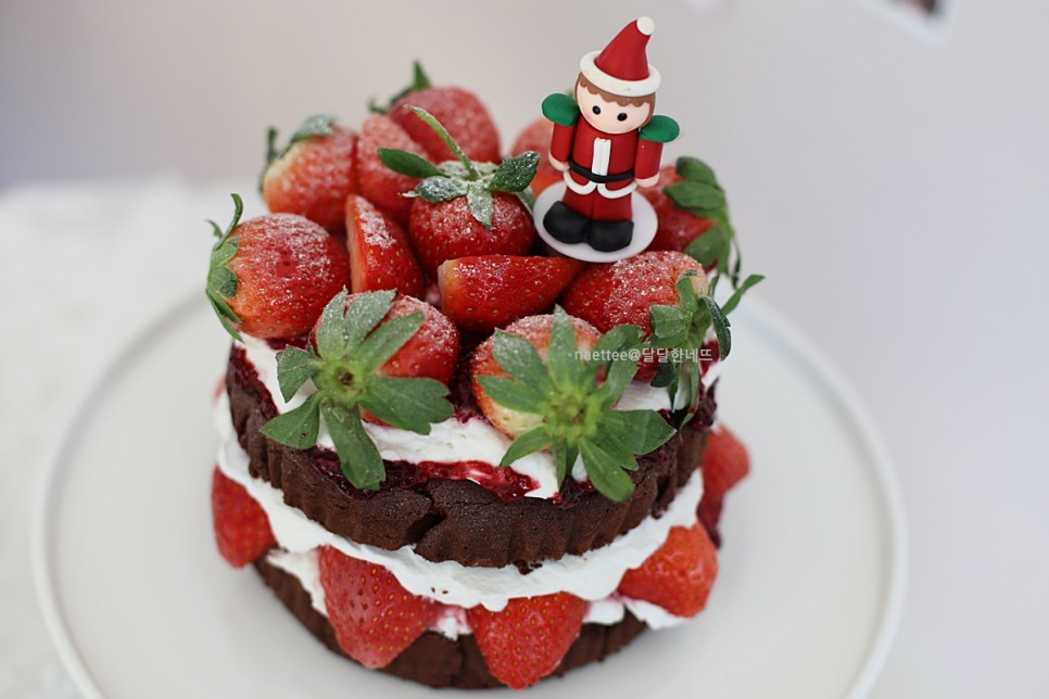 크리스마스 케이크 만들기 초코 생크림 케익 만들기 생크림 만들기