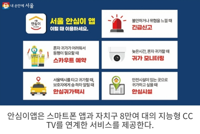 [서울시 정보, 내 손안에 서울] '안심이 앱' 더 똑똑해졌다! 경로 추천하고, 보호자에 위치 공유