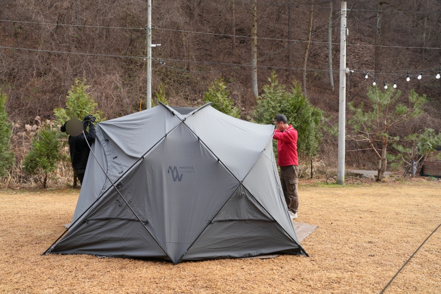 캠핑 쉘터 GH 결로 없는 쾌적한 면 텐트 추천 미니멀웍스 TC 돔