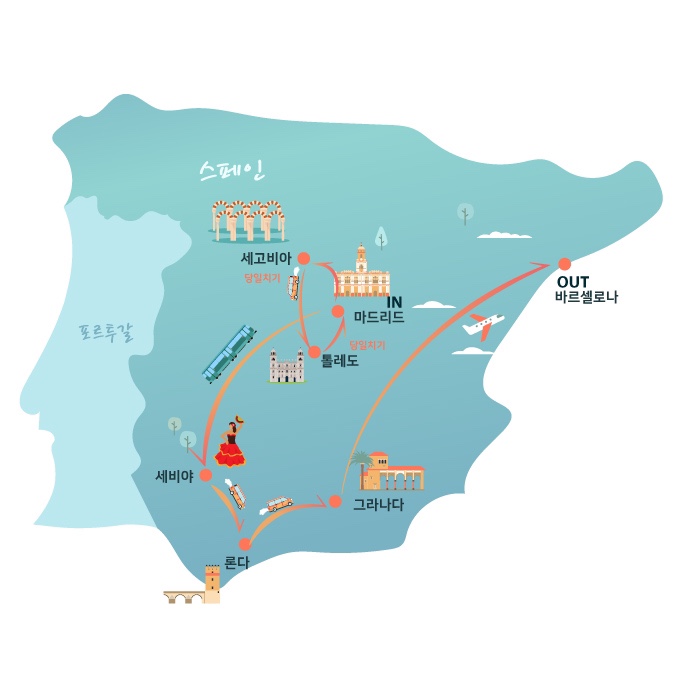 스페인 여행코스 8박10일 일정 유럽 세미 패키지