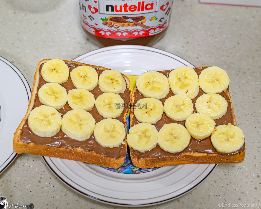 누텔라 잼 보관 칼로리 간단 초코 바나나 토스트 만들기 누텔라 토스트
