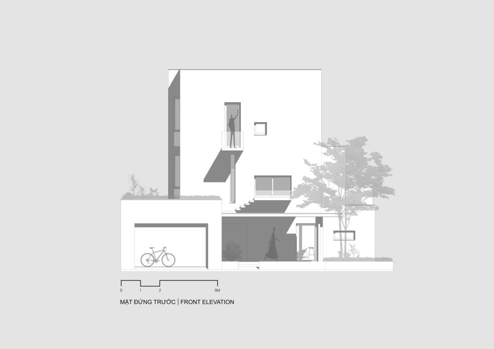 다양한 외부 공간과 잘 짜인 내부 공간을 가진 현대식 주택, HT House by 007studio