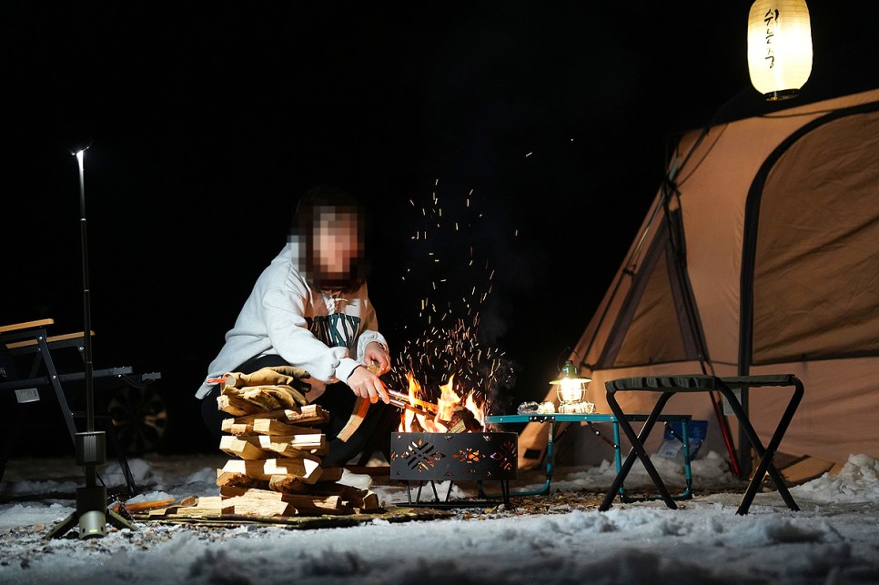 캠핑착화제 파이어라이터스 캠핑성냥으로 캠핑화로대 한번에 불 붙히기 가능?