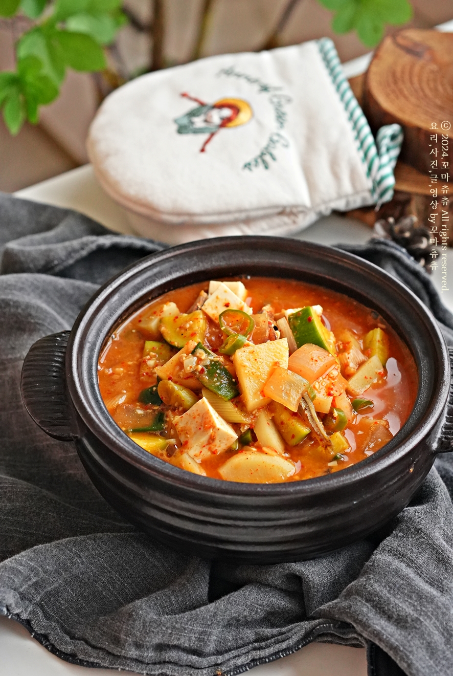 애호박 된장찌개 맛있게 끓이는법 식당 감자 두부 된장찌개 레시피 재료