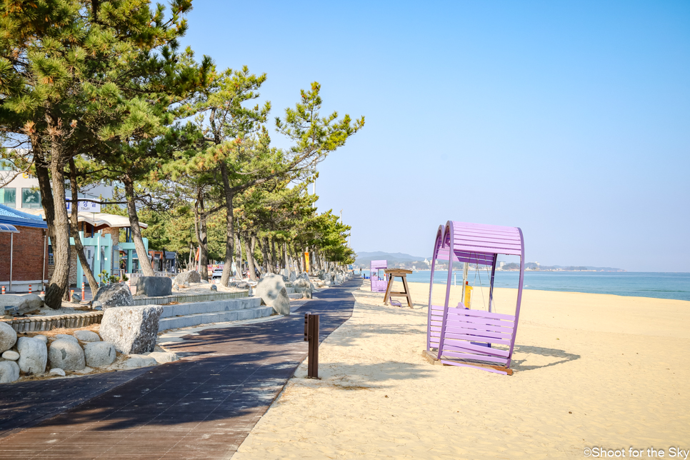 주문진 여행 가볼만한곳 주문진해수욕장 향호해변 BTS 버스정류장